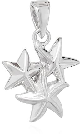 NKlaus 15x12mm Kettenanhänger Seestern 925 Silber matt glanz Motiv Silberanhänger 14189