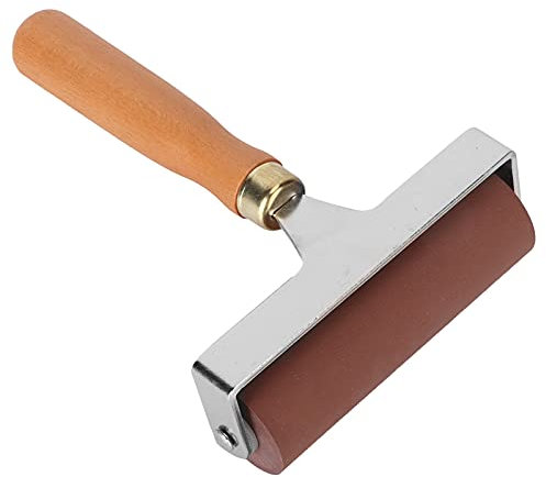 Gummiwalze,5/10/15cm Linolwalze Gummirolle für Linoldruck & Druckgrafik,Farbpinsel Brayer Walzenwalze Mit Griff für Malerei, Druck oder Prägung (10cm)