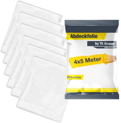 6x Teli Copritutto 4x5m – 160m² Totali – Telo Protettivo Extra Resistente e Trasparente per Pittura, Ristrutturazioni e Traslochi – Made in Europe