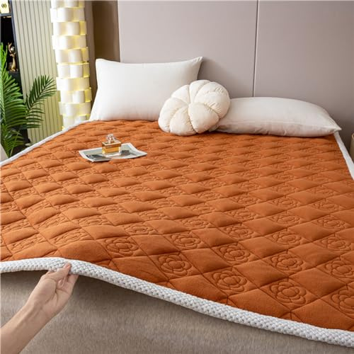 HAIBA Matratzenschoner Winter 120x200cm Atmungsaktiv Matratzenauflage Anti-Milben Matratzenbezug Praktisch Langlebig Matratzenschutz Waschbar Hygienischer Mattress Topper Braun
