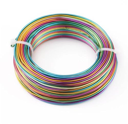 Aluminiumdraht 55 m/Rolle, bunter Aluminiumdraht, 1 mm, 1,5 mm, 2 mm, Schmuckzubehör for Schmuck, DIY, Basteln, Zubehör Aludraht (Color : E, Size : 1mm 234m)