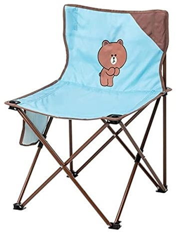 Klappstuhl Angelstuhl Cartoon-klappbarer Rückenlehnen-Stuhl Mit Seitlicher Aufbewahrungstasche Leichte Strandstuhl-Eisenrohrhalterung Camping Stuhl (Color : D, Size : 45x44x68cm)