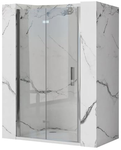 Rea MOLIER CHROM 90 FOLDIG DUSCHDÖRR. Härdat genomskinligt säkerhetsglas 6 mm (Krom)