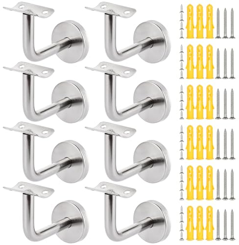 MUXHEL 8er-Set Handlaufhalter, 60 x 80MM Halterung für Handlauf, Wandhalter, Handlaufträger Edelstahl