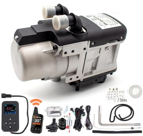 Radiateur Hydronic 5 kW 24 V avec télécommande - Chauffage à carburant liquide - Chauffage diesel - Régulation de la température - Pour bateau, caravane, bus, camping-car (télécommande 700 mètres)