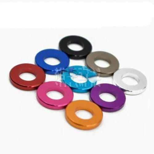 10 Stück/Los M3 M4 M5 M6 M8 M10 Bunte eloxierte Aluminium-Unterlegscheibendichtung für Teil RC-M6X12X1 10 STÜCKE-hellblau