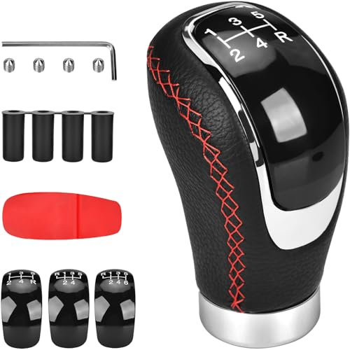 ECHOBUY Leva Pomello Cambio Universale a 5 Marce per Auto con 4 Adattatori 8mm 10mm 11mm 12mm - Automotive