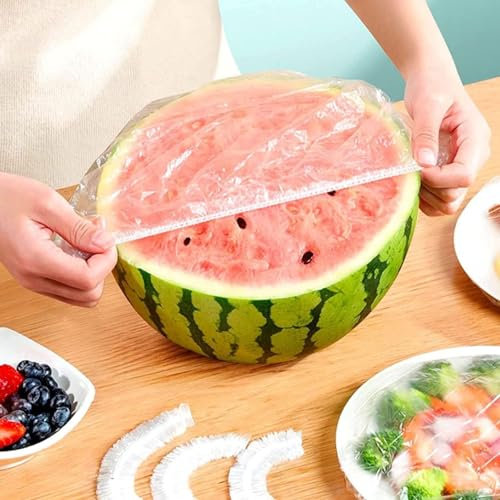 40 Pezzi Cuffie Copri Alimenti Riutilizzabili, Sacchetti Trasparenti con Elastico per la Conservazione Fresca di Verdure e Cibi, Coperchi Estensibili per Recipienti e Ciotole