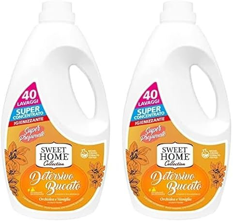 Sweet Home Collection Detersivo Bucato, Vaniglia e Orchidea, 2000 ml, 1 pezzo [La confezione può variare] (Confezione da 2)