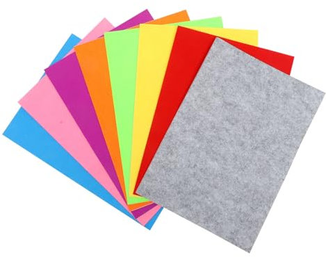 STOBOK 8stücke Teiliges Selbstklebendes Bastelfilz Bunte Filzplatten Für Projekte Schadstoffgeprüfter Filzstoff Für Patchwork Basteln Und Dekoration