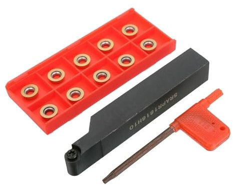 Soporte de herramientas de torneado de torno de metal indexable SRAPR1616H10 con 10 piezas RPMT10T3MO botón redondo de repuesto de metal