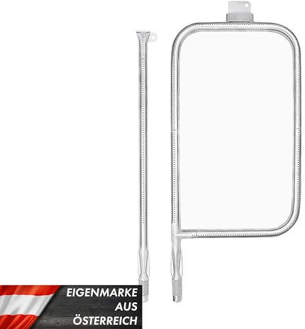 grillshop.at Ersatzteil Brenner für Weber Gasgrill Q300 Q320 Q3000 Q3200 - Weber Zubehör Gasgrill - Herstellerqualität Brenner Set aus Edelstahl - 66612 / GS010