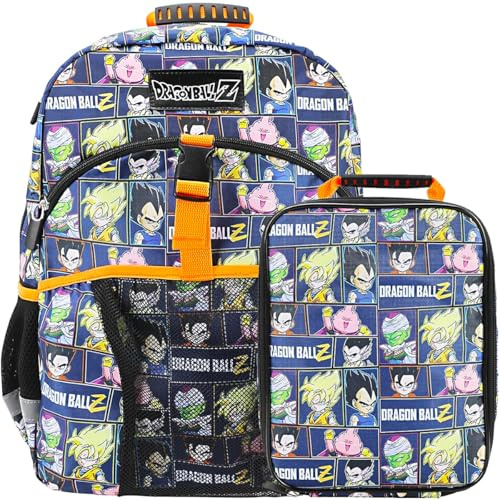 Bioworld Dragon Ball Z Super Saiyan 2-Piece 16 Premium Backpack & Lunch Kit Set
