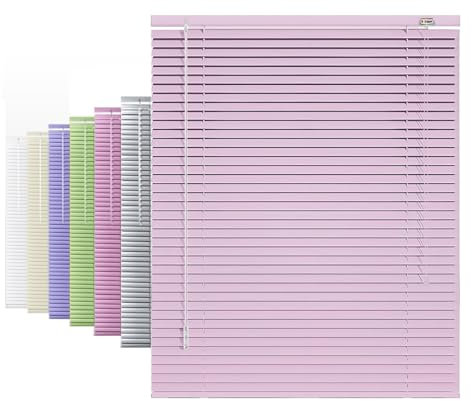 Jalousien Innen Horizontale, Fenster Aluminium Jalousie Blickschutz, Anti-Uv Dekorativer Vorhang, für Balkon, KüChe, Markise, Terrasse, Veranda 45cm 70cm 90cm 115cm 120cm 160cm(Pink)