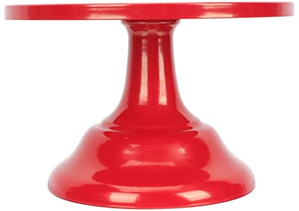 HOLIDYOYO Porta Torte in Ferro Rosso, Supporto Rotondo per Dolci | Piatto Espositivo per Formaggi e Antipasti, per Casa e Ambienti Commerciali, Accessorio per Pasticceria