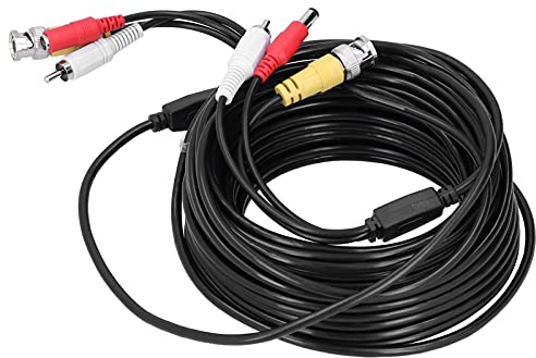ACOGEDO Cavo Audio CCTV Portatile Ad Alte Prestazioni Cavo di Alimentazione Audio 3 in 1 con Connettori BNC++DC per Sistemi di Sorveglianza DVR, Coassiale 10 M 32,8 Piedi (15 m/49,2 piedi)