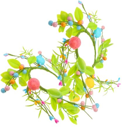 MUCKLILY 2 Piezas Guirnalda de Velas de Pascua con Huevos de Primavera y Decoración Fiestas Adorno Casa