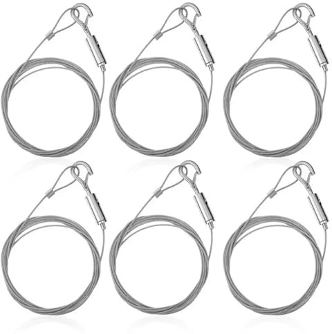 HYFEUOKF Kit De Cable De Acero Cuerda de Alambre de Acero Inoxidable for Espejo, Gancho de Seguridad, cordón Colgante for Marcos de Fotos, Herramienta de Hardware, tendedero, 6 uds. para MetáLica