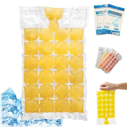 50PCS Disposable Ice Cube Bags,Self Sealing Ice Cube Bags,Ice Cube Mold Trays,Space Saving Disposable Freezer Bags,Ice Cube Bags for Freezer,Ice Cube Bags for Making Ice,Ice Cube Bags Reusable,Ice Bag