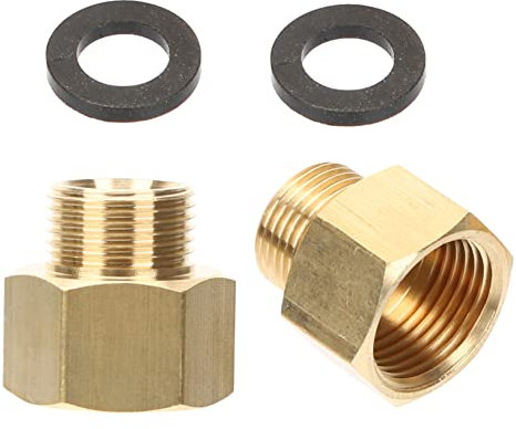 BESTonZON Adaptador Reductor de 2 Piezas de Latón para Accesorios de Propano 3/8 Interior a 9/16 Exterior Compatible Conexiones de Manguera y Grifos en Camping y Vehículos Recreativos