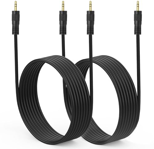 MEIRIYFA 2.5mm TRS Audio Extension Cable, 2.5mm TRS Male to Male Stereo Audio Plug Adapter Cable for Smartphone, Headphone, MP3 Player, Recorder, Camera (2PCS, 1.8M)