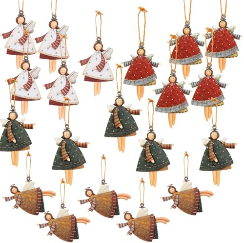 20 Stück Christbaumschmuck, 5-6 cm Weihnachtsbaum Deko, Weihnachtsengel Anhänger Set Mit 4 Verschiedenen Posen, Ideal Für Weihnachtsbaum Dekoration, Geschenkverpackung Und Wohnaccessoires,