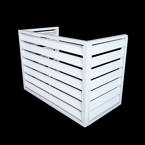 Abdeckung für Klimaanlagen für den Außenbereich, Aluminiumlegierung, Zaun und Blumenregal, korrosionsbeständige Fensterläden für Außeneinheit, Metall-Pflanzenständer, Weiß, Größe 2–3P (L1)