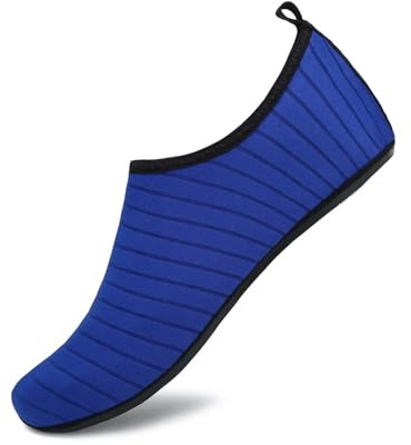 DSFIHJO Dykstrumpor strandstrumpa barfotaskor unisex vatten män kvinnor simning uppströms sneaker snabbtorkande ljus yoga aqua sko randig färgglad värme, 001-K01-Blå, 73 EU