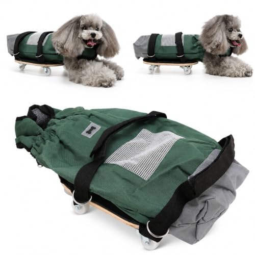 Dog Wheelchair Rear Leg Support Scooter for Paralyzed Pets with Drag Bag | Breathable pet mobility aid with protective support and wheels for small dogs with limited movement for 4‑6kg/8.8‑13.2lb