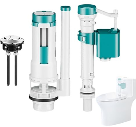 Kit de reparación de inodoro, set fácilmente ajustable y portátil | Kit de sustitución de válvula de inodoro | para instalación de agua, cuarto de baño, aseo, casa y vivienda, para interiores