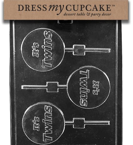 Dress My Cupcake Chocolate Candy Mold, It's Twins Lollipop, Baby Shower