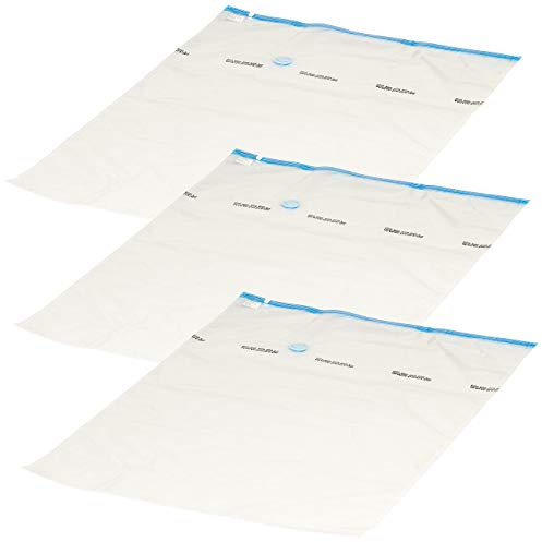 PEARL Vakuumbeutel Kleidung: 3er-Set Vakuum-Beutel zur Kompression per Staubsauger, 80 x 120 cm (Vakuumbeutel für Staubsauger, Kleidung, groß)
