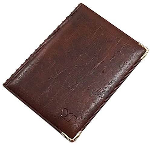 Exclusives Ausweisetui / Ausweishülle / Kreditkartenetui mit Schutzecken aus Metall 10 Fächer MJ-Design-Germany Schwarz Made in EU (Desgin 2 / Braun)