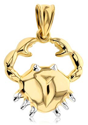 JC Trauringe Goldanhänger Krebs 585 Gold 14 Karat Kettenanhänger Sternzeichen Schmuck 8012
