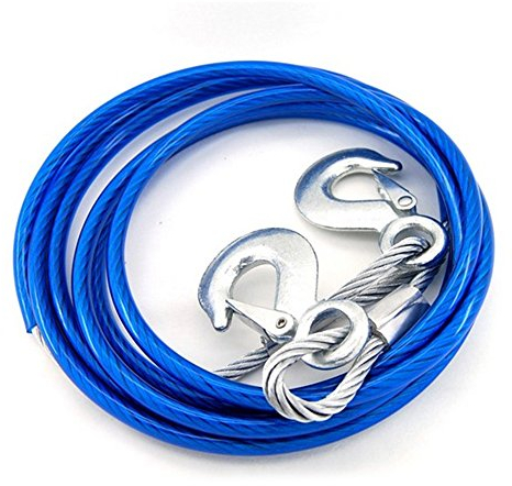 Krtopo 5 Tonnen strapazierfähige Saiten mit 4 m Fehlerbehebung Abschleppseil mit 2 Haken der Sicherheit für Autos in Blau