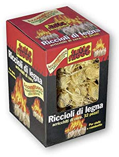 Tutto Fuoco TUTTO Riccioli accendifuoco Prodotti chimici Camino 32 Pezzi Formato Busta, Multicolore, Unica