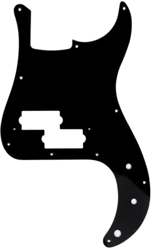 Musiclily Pro 10 Löcher P Bass Pickguard Schlagbrett MIJ 1 lagig Schwarz | für 4-Saiter Fender Japan Precision Bass