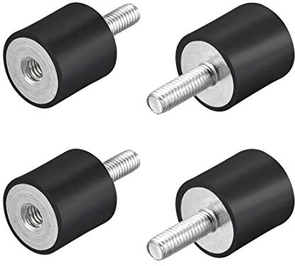 sourcing map Stecker Buchse Gummihalterungen M6 20x20mm 4Stk | Schwingungsisolatoren Stoßdämpfer