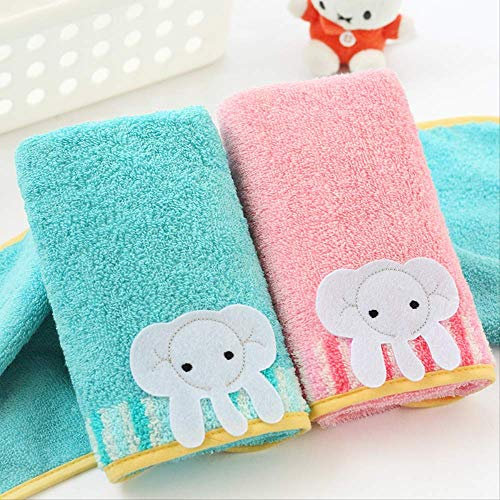 CCSYM Handtuchset, 2 Baumwolltücher, Elefant, Kindertuch, Baby, Kleinkind, Weich, Saugfähig, Handtuch, Kleines Handtuch