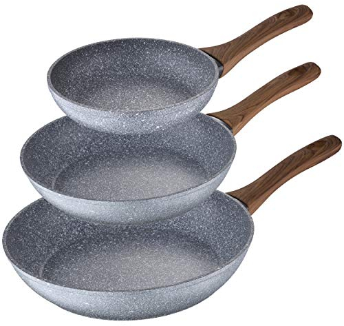 San Ignacio Set 3 Sartenes 18/22/26 Daimiel, Aluminio Forjado, Inducción, Gris