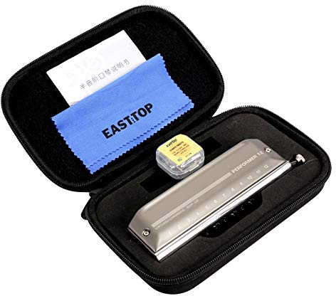 East top 12 Loch 48 Ton Upgrade Chromatische Mundharmonika Tonart C, Professionelle Mundharmonika Für Erwachsene, Studenten und Mundharmonika-Liebhaber