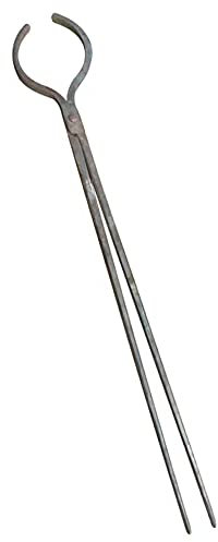 Tenaza de forja Pinzas de herrero Tenaza de forja de nariz redonda Pinzas para varilla de aluminio Recogida de alta temperatura para Engineer Blacksmith Forge,14cm