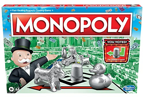 Monopoly Game, Family Board Games for 2 to 6 Players, Board Games for Kids Ages 8 and Up, Includes 8 Tokens (Token Vote Edition)