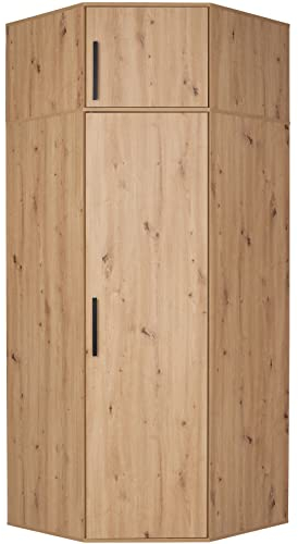 Marmex Arti 2N OB- Eckschrank mit Verlängerung; Eckgarderobe mit Kleiderstange und Einlegeböden, Geräumiger Eckkleiderschrank, großer Kleiderschrank