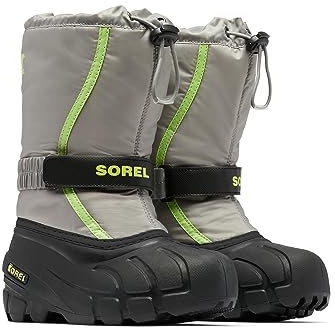 Sorel unisex – barn Flurry Boot Vinterkängor, Chrome Grey/Black, 26 EU