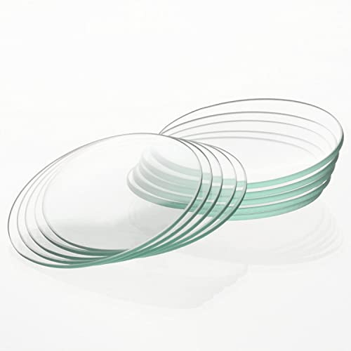 stonylab Uhrengläser, 10er-Pack 70 mm Oblate Rund Uhrglas Becherglas-Abdeckung Set mit Geschliffenem Rand, Borosilikatglas Becherglasdeckel, Abdampfschalen-Abdeckung für Labor und Schule