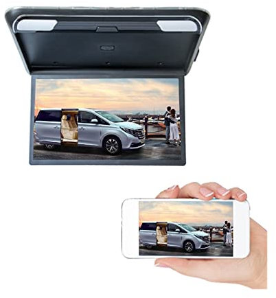 Lettore DVD portatile 1080P 19 pollici monitor for auto schermo LCD HD soffitto automatico TV montaggio su tetto for camper display MP5 lettore multimediale portatile for auto per Auto ( Color : Back
