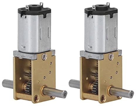 Mini Mikrometallgetriebemotor, Doppelwellen Getriebemotor, 2 Stück DC6V 190RPM 1218-N20 DC Getriebemotor Kupfer geräuscharm Doppelwelle Drehzahlreduzierung Motor für Elektronischen Schlössern