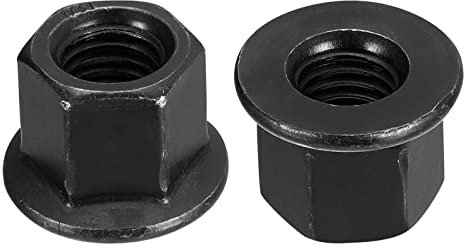 QUARKZMAN M12 Flangia Dadi Esagonali Bloccaggio 2pz Grado 8,8 Autobon Acciaio Nero Ossido Finito Dadi Flangiati Esagonali per Macchina