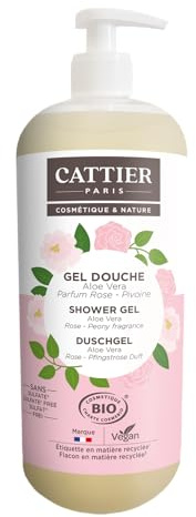 CATTIER PARIS Duschgel Rose - Peony - Aloe Vera - seifen- & sulfatfreie (Sulfatfreie Tenside) Duschgel reinigt die Haut sanft und hilft das natürliche Gleichgewicht der Haut zu bewahren - 1000ml